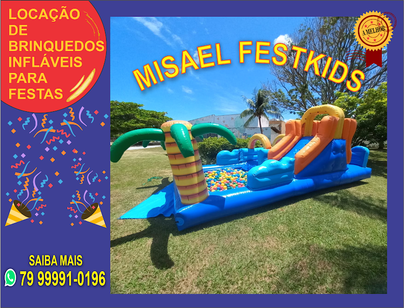 Misael fest kids locação de brinquedos em Aracaju, aluguel de futebol de sabão, touro mecânico p festas e eventos